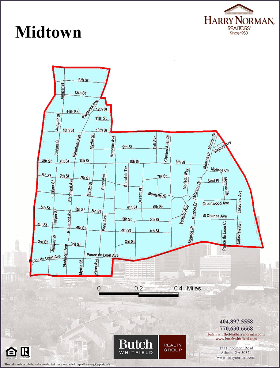 Map Of Midtown Atlanta Ga 